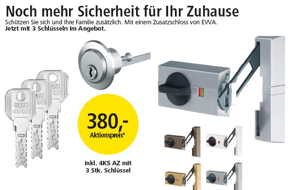 EVVA Aktionspreis 380,- inkl. 4KS AZ mit 3 Stk. Schlüssel